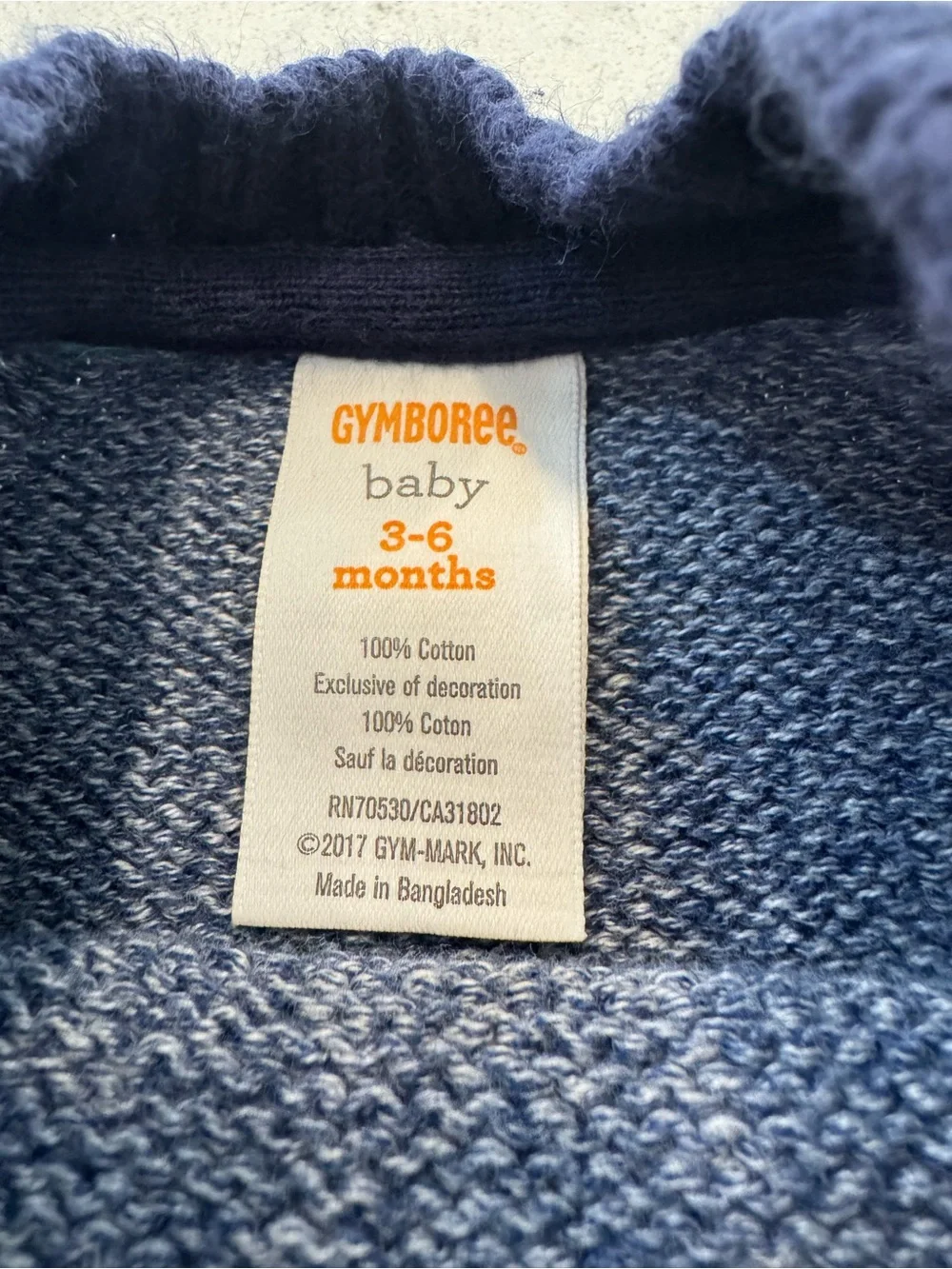 Gymboree Purrfect Prep baby boy Football Sweater 3-6 months cotton Blue